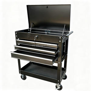 Cajonera de Herramientas Multifuncional de Acero, Carro de Herramientas de <span class=keywords><strong>Tres</strong></span> Niveles de Alta Resistencia, Almacenamiento de Piezas para Reparación de Automóviles y Taller - Product Image 4