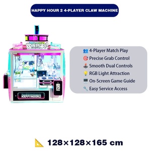 Máquina de garras operada con monedas para un jugador Happy Hour 2, iluminación LED colorida, cabina de cristal transparente, marca NINIX, alimentación 110/220V - Product Image 2