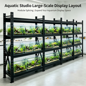 <span class=keywords><strong>Étagère</strong></span> de rangement multicouche en acier étanche pour aquarium, support robuste pour bacs de pisciculture, paludariums et magasins d'aquariophilie - Product Image 1