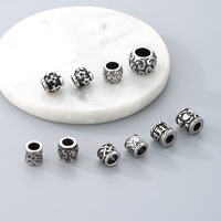 Vintage grand trou en acier inoxydable coulée nordique Viking Rune Tube entretoise perle breloques pour la fabrication de bijoux