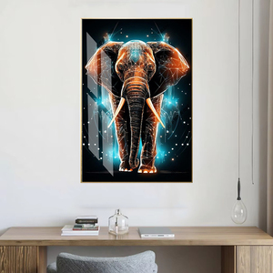 Moderne Restaurant dekoration Luxus Tier Elefant Kristall Porzellan Malerei Gerahmte Wand kunst Home Decor - Product Image 1