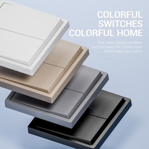 86 jenis saklar dinding lampu tombol tekan <span class=keywords><strong>2</strong></span> Gang Modern saklar dinding warna putih tahan api penutup PC saklar lampu dinding - Product Image 3