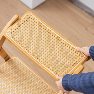 Folding Rattan <b>Chair</b> Solid Wood Frame <b>Dining</b> <b>Chair</b> Home Use - Product Image 4