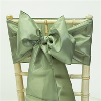 En gros, Nœud de chaise en taffetas, Ruban de décoration pour dossier de chaise de mariage, Ruban de chaise effet satiné pour mariage, banquet, événement, fête