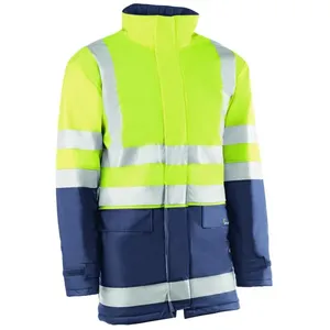 Parka HV760YDN XS Atlantis - Colore: Giallo Fluorescente/Blu Navy - Questo parka è davvero 100% IMPERMEABILE con cuciture termosaldate - Product Image 1