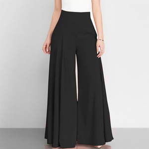 <span class=keywords><strong>Pantalon</strong></span> Évasé Taille Haute pour Femmes Printemps Été, Du S au 5XL, Uni, Fin et Élégant, Ample et Décontracté à Jambes Larges pour Bureau - Product Image 4