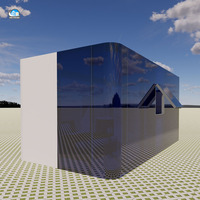 Maison en conteneur en verre de luxe sur mesure pour hôtel de villégiature en plein air, café préfabriqué