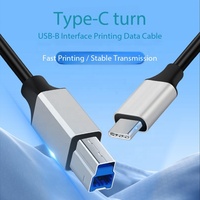 Câble d'extension de transfert de données USB Type-C 3.1 vers 3.0 B mâle standard avec port carré pour imprimante et copieur