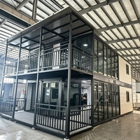 Maison mobile en acier coloré avec escalier, système d'électricité et d'assainissement, maison préfabriquée de 20 pieds, appartement miniature à 2 étages