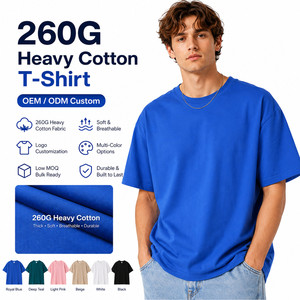 Camiseta Deportiva de Mezclilla Vintage Personalizada para Hombre, 260g, 100% Algodón, Hombros Caídos, Estilo Urbano, Marca Privada OEM - Product Image 1
