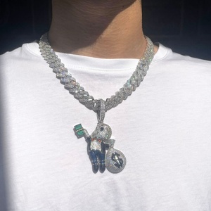 Joyería Hip Hop, Colgante Personalizado con Diamantes de Imitación Coloridos, Diseño de Niño Calvo con Dólares - Product Image 6