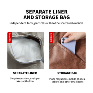 Modern Outdoor Giant Waterproof <strong>Foldable</strong> Bean Bag Bed Living Room <strong>Floor</strong> <strong>Sofa</strong> with Shredded Memory Foam for Indoor Use - Product Image 5