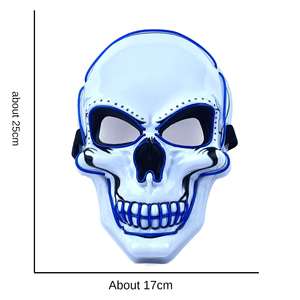 Máscara LED <span class=keywords><strong>de</strong></span> Halloween con Efecto <span class=keywords><strong>de</strong></span> Grito, Venta al por Mayor, Máscara Luminosa <span class=keywords><strong>de</strong></span> PVC Blanca, Luz Fría, Terror, 10 Colores, Máscara <span class=keywords><strong>de</strong></span> Fiesta Intermitente 2025 - Product Image 4