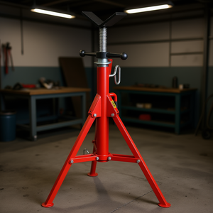 V-Head <b>Pipe</b> <b>Stand</b> Adjustable Height 28-52 Inch 2500 Lb Capacity Steel Jack <b>Stands</b> Portable Folding Industrial Components - Product Image 2