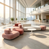 Canapé de bureau modulaire en tissu, sièges incurvés, mobilier de réception personnalisable, ensemble de canapés pour hall d'accueil, fabricant OEM, fournisseur Chine