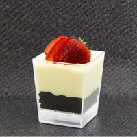 Vasos de postre de plástico de 6oz y 180ml con tapas, dulces, helado redondo, gelatina, dulces, taza para pastel