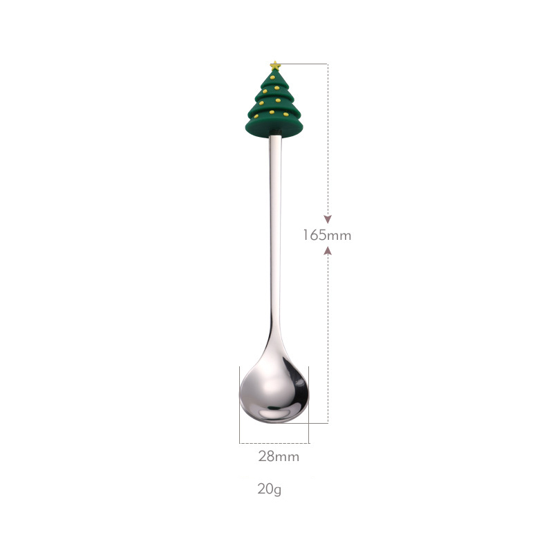 Cuillère de sapin de Noël en argent