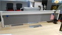 Bureau en métal extensible de haute qualité avec couvercle amovible Partition d'assemblage facile pour poste de travail de bureau commercial