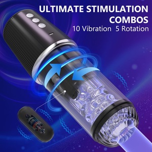 Godet de masturbation pour hommes <span class=keywords><strong>Stroker</strong></span> 7 avec modes de poussée, rotation et vibration, étanche IPX7, écologique, toucher réaliste, sans effets secondaires - Product Image 5
