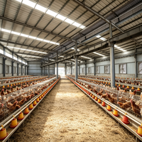 Hangar d'élevage en acier préfabriqué résistant au vent et à la corrosion, bâtiment agricole polyvalent pour poulets, moutons et bovins