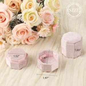 Wholesale Custom Logo Double Slots Retro Mini Velvet Wedding <b>Ring</b> Box 2 Slots <b>Ring</b> <b>Storage</b> Jewelry Gift Box - Product Image 2