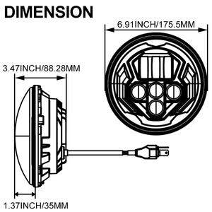 Phare LED OVOVS 7 pouces 45W, faisceau haut/bas, DRL, <span class=keywords><strong>clignotant</strong></span>, IP67 pour Jeep Wrangler JK TJ <span class=keywords><strong>Lada</strong></span> <span class=keywords><strong>Niva</strong></span> Hummer - Product Image 5
