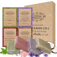 Sabun Mandi Wajah Buatan Tangan dengan Minyak Esensial Lavender Rose yang Melembapkan dan Menghidrasi, untuk Hotel dan Rumah, Sabun Tangan Granul Matte.