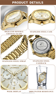 Mouvement à quartz multifonctionnel en acier inoxydable Montre vintage Femme Montre Femme <span class=keywords><strong>Semaine</strong></span> Calendrier Femme Montre Luxe Dames - Product Image 2