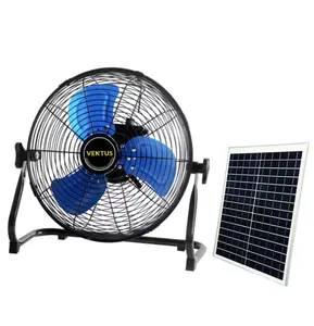 12V Solar Charging Wireless Floor Fan With Power Bank Function Portable And Solar Outdoor Cooling Fan