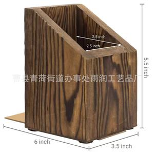 Wooden Bookend Storage <b>Box</b> With <b>Pen</b> Holder And Document Rack For Office Desk Organization - Product Image 4