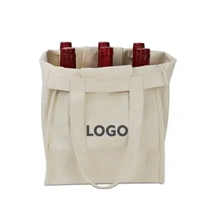 Benutzer definierte Logo leer recyceln Baumwolle Leinwand Jute Sac kleinen Geschenk tragen Wein beutel für Weinflaschen