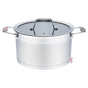 New modern kitchen cooking ware stainless steel pot casserole set with Zinc-alloy handle