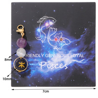 Pendentif Signe Astrologique 12 Zodiaques pour Femme en Pierre Naturelle Acier Inoxydable Bijou Accessoire Cadeau d'Anniversaire Personnalisé