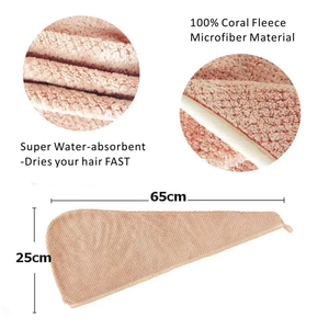 卸売 カスタム SPA 超吸水速乾 マイクロファイバー ヘアードライラップ サロンタオル 女性用ヘアターバン - Product Image 5
