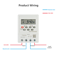 Interruptor Temporizador Digital Inteligente Programable de 220V 25A 30A, con Pantalla LCD Semanal de 7 Días, Mini Controlador de Tiempo a Pilas