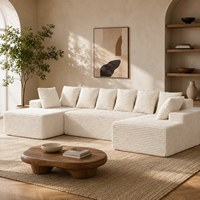 Canapé modulaire sectionnel OEM Cloud Couch, convertible en lit, de luxe, en forme de U, sans armature, compressé, pour appartement, décoration de salon, ODM