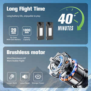 Mini Dron T800 sin Escobillas con Cámara Dual, Transmisión FPV HD, Posicionamiento por Flujo Óptico, Modo sin Cabeza para Principiantes - Product Image 4