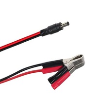 Cargador de batería de coche eléctrico 16Awg 100cm Cable de extensión pinzas de cocodrilo dobles a DC 5521/5525/5535 enchufe 5,5*2,1 DC enchufe de alimentación