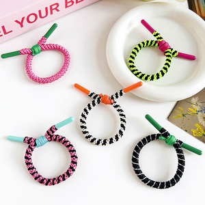 Extrémités colorées nouées bandes de <span class=keywords><strong>cheveux</strong></span> élastiques tressées <span class=keywords><strong>cheveux</strong></span> épais cravate tresse chouchous pour filles femmes queue de cheval corde accessoires - Product Image 2
