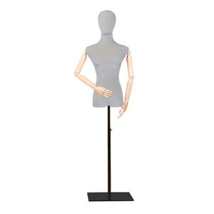 ผ้ากำมะหยี่ครึ่งตัวแต่งตัวหุ่นไม้พร้อมหัวเสื้อผ้าหน้าต่างแสดงผู้หญิงไฟเบอร์กลาสยืนเกรดสูง - Product Image 4