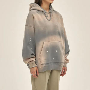 Sweat-shirts pullover pour femmes avec logo personnalisé Sweat à capuche surdimensionné en coton teint vieilli - Product Image 5