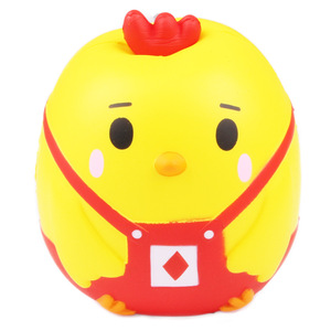 Cute Chicken Silicone <b>Squishy</b> Toy With Overalls Promotional Gift Desk Decor - Product Image 5