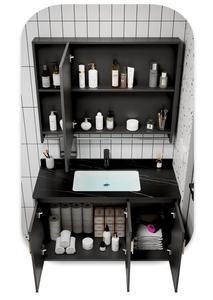 Promotion Meuble-Lavabo de Salle de Bain en Aluminium Spatial avec Vasque, Ensemble Lavabo et Meuble, Vasque pour Balcon - Product Image 5