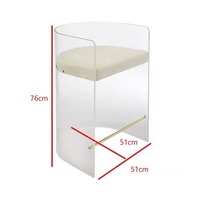 Chaise de salle à manger transparente en acrylique de style nordique, chaise minimaliste pour chambre à coucher, chaise à dossier pour la maison, chaise de salle à manger pour hôtel et conférence
