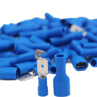 Connecteur à sertir isolé bleu, borne plate mâle/femelle pour faisceau de câbles et assemblage de câbles