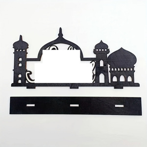 Décoration créative en bois en forme de château étoilé pour le Festival de la Mi-Automne, un ornement de scène de célébration du Moyen-Orient. - Product Image 4