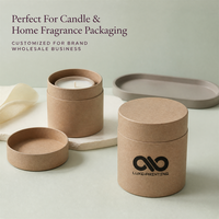 Boîte cylindrique en kraft écologique, tube en carton rond pour bougies, emballage cadeau de luxe avec logo personnalisé