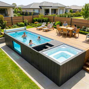 สระว่ายน้ำไฟเบอร์กลาสสำเร็จรูปสำหรับครอบครัว ทนทานต่อรังสียูวี ป้องกันการกัดกร่อน เหมาะสำหรับติดตั้งกลางแจ้ง ขายส่ง - Product Image 6