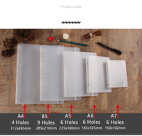 Protège-cahier A4 B5 A5 A6 A7 en PP mat avec sangle, pour feuilles mobiles, fournitures de bureau et scolaires