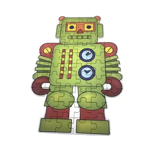 Custom Robot Shaped Educational Toys Printing Cartoon Paper 100 Pieces Jigsaw Puzzles For Kids Children